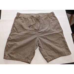 H&M Regular Fit Coupe Standard Elastic Waist Shorts Mens M Brown Linen Blend